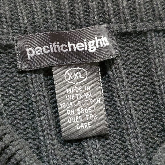 Pacific Heights Men's Black Zip Sweater, XXL - Picture 6 of 8